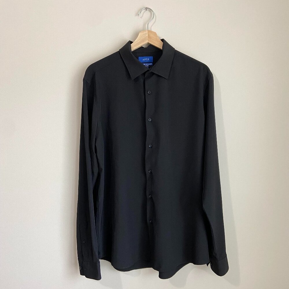 Apt. 9 Men's (L) Black Button Down Dress Shirt